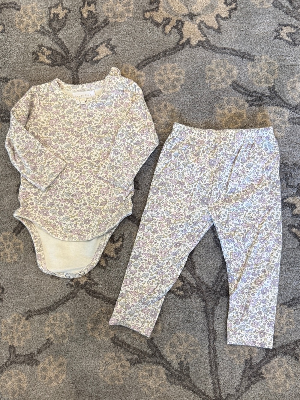 Jamie Kay Baby Girl Floral Bodysuit & Leggings Set | 3–6M